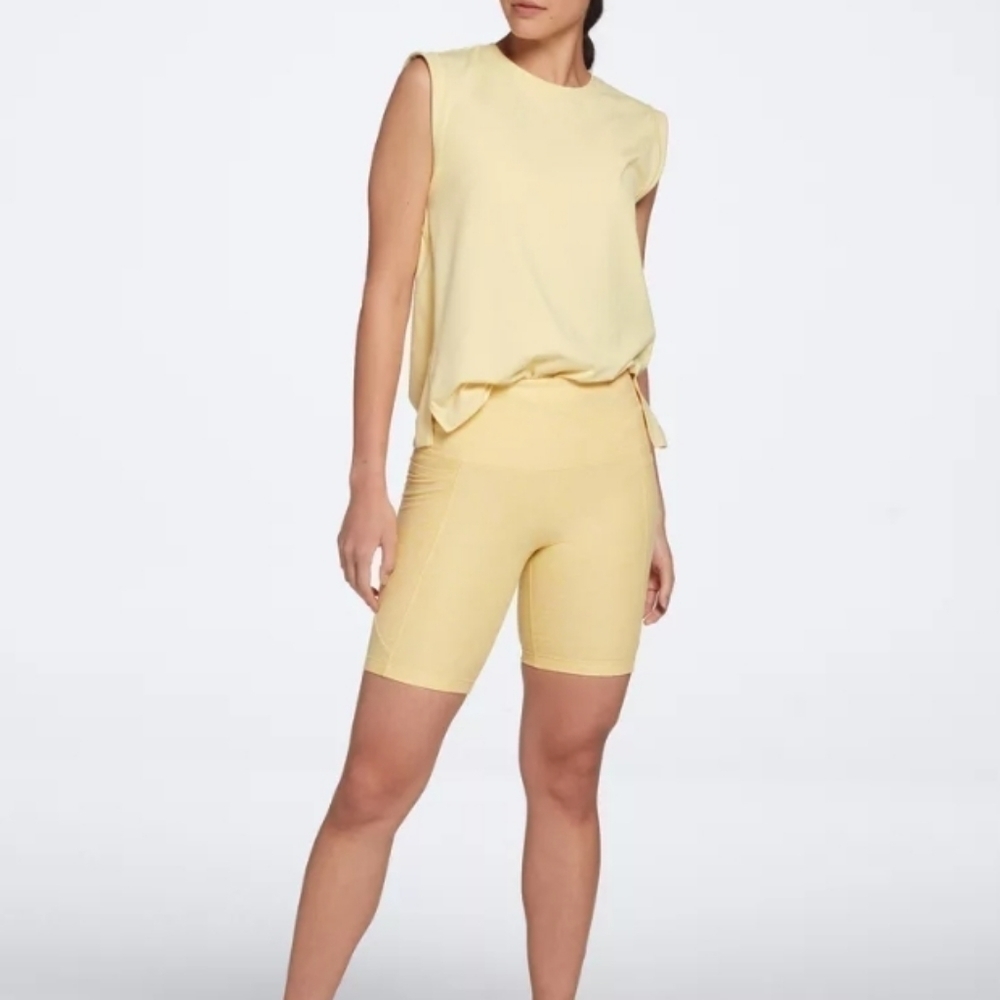 Calia Rolled Muscle Sleeve Tank Golden Wheat Yellow Workout XXL